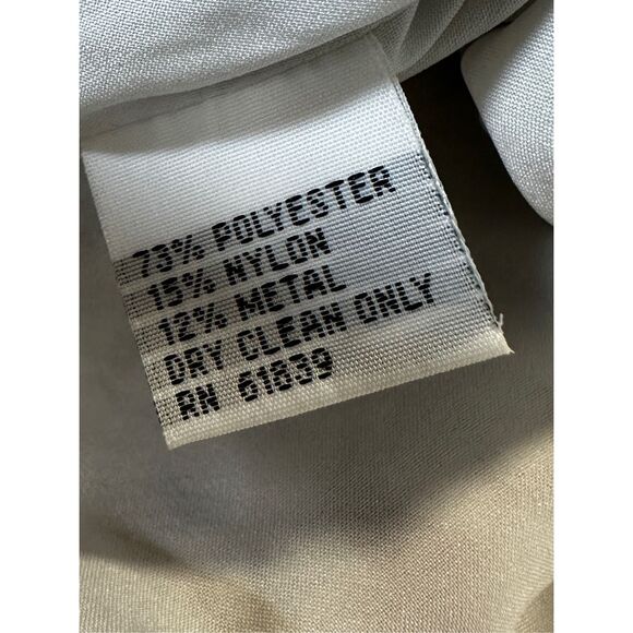 NWT Rickie Freeman Teri John Floral Jacquard A-line Dress Silver Size 10 $495 - Picture 7 of 7